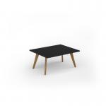Unity coffee table 1000w x 800d with 4x solid oak legs, top in black UCR108-BK