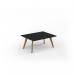 Unity coffee table 1000w x 800d with 4x solid oak legs, top in black UCR108-BK