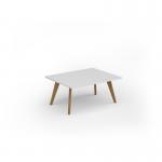 Unity coffee table 1000w x 800d with 4x solid oak legs, top in white UCR108-WH