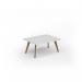 Unity coffee table 1000w x 800d with 4x solid oak legs, top in white UCR108-WH