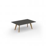 Unity coffee table 1200w x 800d with 4x solid oak legs, top in onyx grey UCR128-OG