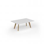 Unity coffee table 1200w x 800d with 4x solid oak legs, top in white UCR128-WH