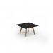 Unity coffee table 800w x 800d with 4x solid oak legs, top in black UCR88-BK