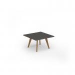 Unity coffee table 800w x 800d with 4x solid oak legs, top in onyx grey UCR88-OG