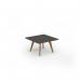 Unity coffee table 800w x 800d with 4x solid oak legs, top in onyx grey UCR88-OG