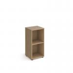 Universal cube storage unit 875mm high with 2 open boxes and glides - oak