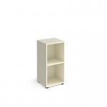 Universal cube storage unit 875mm high with 2 open boxes and glides - white