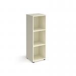 Universal cube storage unit 1295mm high with 3 open boxes and glides - white