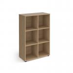 Universal cube storage unit 1295mm high with 6 open boxes and glides - oak UCS3-2-KO