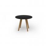 Unity circular dining table 1000 dia with solid oak leg in black UDC10-BK