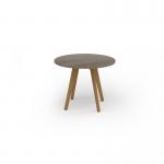 Unity circular dining table 1000 dia with solid oak leg in nebraska oak UDC10-NO