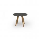 Unity circular dining table 1000 dia with solid oak leg in onyx grey UDC10-OG