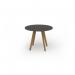 Unity circular dining table 1000 dia with solid oak leg in onyx grey UDC10-OG