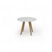 Unity circular dining table 1000 dia with solid oak leg in white UDC10-WH