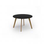 Unity circular dining table 1200 dia with solid oak leg in black UDC12-BK