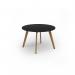 Unity circular dining table 1200 dia with solid oak leg in black UDC12-BK