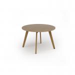Unity circular dining table 1200 dia with solid oak leg in kendal oak UDC12-KO