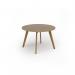Unity circular dining table 1200 dia with solid oak leg in kendal oak UDC12-KO
