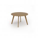 Unity circular dining table 1200 dia with solid oak leg in oak UDC12-O
