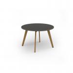 Unity circular dining table 1200 dia with solid oak leg in onyx grey UDC12-OG