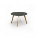 Unity circular dining table 1200 dia with solid oak leg in onyx grey UDC12-OG