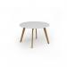 Unity circular dining table 1200 dia with solid oak leg in white UDC12-WH