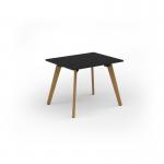 Unity dining table 1000w x 800d with 4x solid oak legs, top in black UDR108-BK