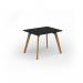 Unity dining table 1000w x 800d with 4x solid oak legs, top in black UDR108-BK