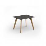 Unity dining table 1000w x 800d with 4x solid oak legs, top in onyx grey UDR108-OG