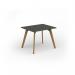 Unity dining table 1000w x 800d with 4x solid oak legs, top in onyx grey UDR108-OG