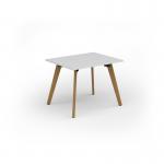 Unity dining table 1000w x 800d with 4x solid oak legs, top in white UDR108-WH