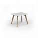 Unity dining table 1000w x 800d with 4x solid oak legs, top in white UDR108-WH