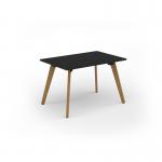 Unity dining table 1200w x 800d with 4x solid oak legs, top in black UDR128-BK