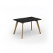 Unity dining table 1200w x 800d with 4x solid oak legs, top in black UDR128-BK