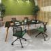 Unity dining table 1200w x 800d with 4x solid oak legs, top in black UDR128-BK