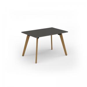 Unity dining table 1200w x 800d with 4x solid oak legs, top in onyx