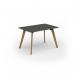 Unity dining table 1200w x 800d with 4x solid oak legs, top in onyx grey UDR128-OG