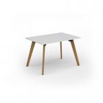 Unity dining table 1200w x 800d with 4x solid oak legs, top in white UDR128-WH