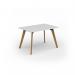 Unity dining table 1200w x 800d with 4x solid oak legs, top in white UDR128-WH