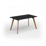 Unity dining table 1400w x 800d with 4x solid oak legs, top in black UDR148-BK