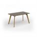 Unity dining table 1400w x 800d with 4x solid oak legs, top in nebraska oak UDR148-NO