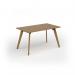 Unity dining table 1400w x 800d with 4x solid oak legs, top in oak UDR148-O