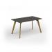 Unity dining table 1400w x 800d with 4x solid oak legs, top in onyx grey UDR148-OG