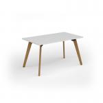 Unity dining table 1400w x 800d with 4x solid oak legs, top in white UDR148-WH