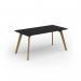 Unity dining table 1600w x 800d with 4x solid oak legs, top in black UDR168-BK