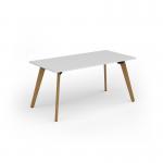 Unity dining table 1600w x 800d with 4x solid oak legs, top in white UDR168-WH