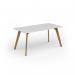 Unity dining table 1600w x 800d with 4x solid oak legs, top in white UDR168-WH