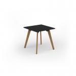 Unity dining table 800w x 800d with 4x solid oak legs, top in black UDR88-BK