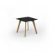 Unity dining table 800w x 800d with 4x solid oak legs, top in black UDR88-BK