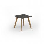 Unity dining table 800w x 800d with 4x solid oak legs, top in onyx grey UDR88-OG